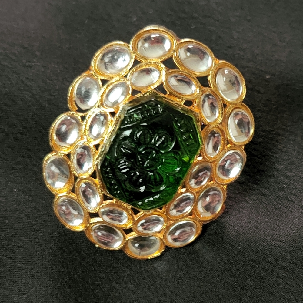 One of a kind handcrafted Kundan cocktail ring NWOT